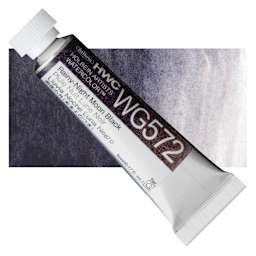 Holbein Artists' Watercolor - Rainy-Night Moon Black, 5 ml tube and swatch