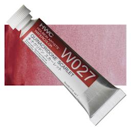 Holbein Artists' Watercolor - Quinacridone Scarlet, 5 ml tube and swatch