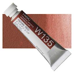 Holbein Artists' Watercolor - Indian Red, 5 ml tube and swatch
