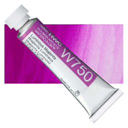 Holbein Artists' Watercolor - Luminous Magenta, 5 ml Tube and swatch