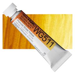 Holbein Artists' Watercolor - Pampas Grass Yellow, 5 ml tube and swatch