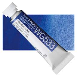 Holbein Artists' Watercolor - Nightfall Indigo, 5 ml tube and swatch