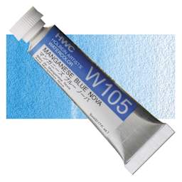 Holbein Artists' Watercolor - Manganese Blue Nova, 5 ml tube and swatch