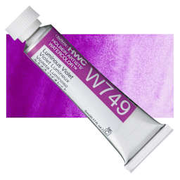Holbein Artists' Watercolor - Luminous Violet, 5 ml Tube and swatch