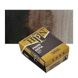 Holbein Artists' Watercolor Half Pan - Sepia and swatch