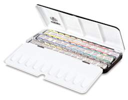 Half Pan Set, 36 Colors  Right Front Angle Inside Open Package