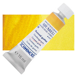 Schmincke Horadam Aquarell Artist Watercolor - Gamboge Gum, 15 ml tube and swatch