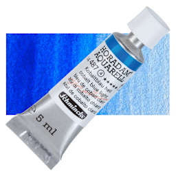 Schmincke Horadam Aquarell Artist Watercolor - Cobalt Blue Light, 5 ml tube and swatch