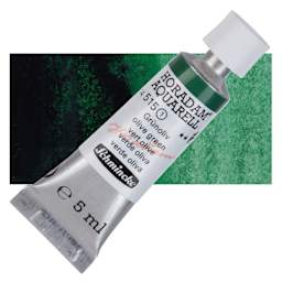 Schmincke Horadam Aquarell Watercolor - Olive Green, 5 ml tube and swatch