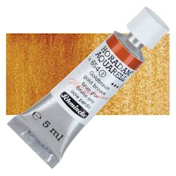 Schmincke Horadam Aquarell Watercolor - Gold Brown, 5 ml tube and swatch