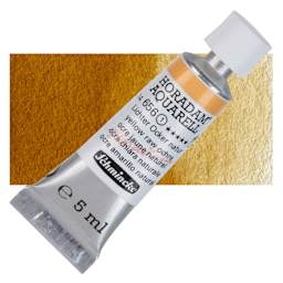 Schmincke Horadam Aquarell Artist Watercolor - Yellow Raw Ochre, 5 ml tube and swatch