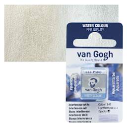 Van Gogh Watercolor Half Pan - Interference White pan and swatch