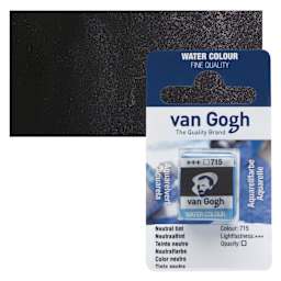Van Gogh Watercolor Half Pan - Neutral Tint pan and swatch
