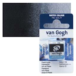 Van Gogh Watercolor Half Pan - Payne's Grey pan and swatch