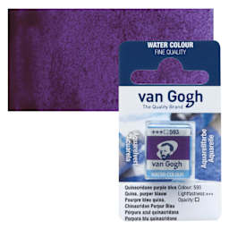 Van Gogh Watercolor Half Pan - Quinacridone Purple Blue pan and swatch