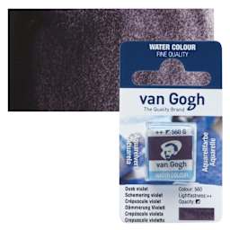 Van Gogh Watercolor Half Pan - Dusk Violet pan and swatch