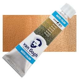 Van Gogh Watercolor - Metallic Bronze, 10 ml tube and swatch