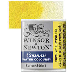Winsor & Newton Cotman Watercolor Half Pan - Cadmium Yellow Pale Hue and swatch