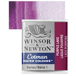 Winsor & Newton Cotman Watercolor Half Pan - Purple Lake and swatch