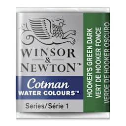 Winsor & Newton Cotman Watercolor Half Pan - Hookers Green Dark