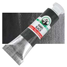 Old Holland Classic Artist Watercolor - Mars Black, 6 ml tube and swatch