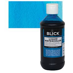 Blick Liquid Watercolor - Turquoise, 8 oz bottle and swatch