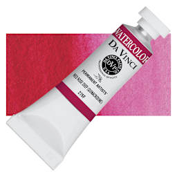 Da Vinci Artists' Permanent Watercolor - Quinacridone Rose Red Deep, 15 ml tube and swatch