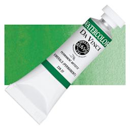 Da Vinci Artists' Permanent Watercolor - Emerald (Permanent), 15 ml tube and swatch