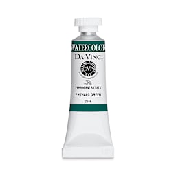 Da Vinci Artists' Permanent Watercolor - Phthalo Green, 15 ml tube