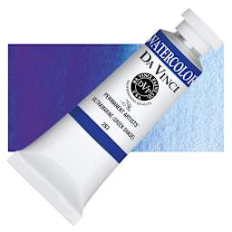 Da Vinci Artists' Permanent Watercolor - Ultramarine (Green Shade), 37 ml tube and swatch