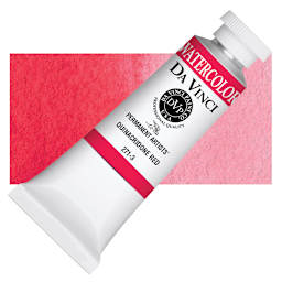 Da Vinci Artists' Permanent Watercolor - Quinacridone Red, 37 ml tube and swatch