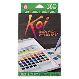 Sakura Koi Watercolor Half Pan - Set of 36 Sketch Box, Assorted Colors box front