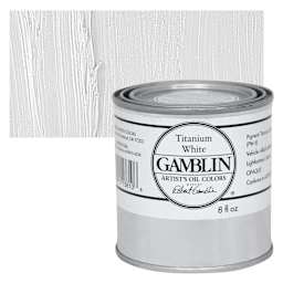 Gamblin Artist's Oil Color - Titanium White, 8 oz Can and swatch