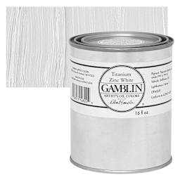Gamblin Artist's Oil Color - Titanium-Zinc White, 16 oz Can and swatch
