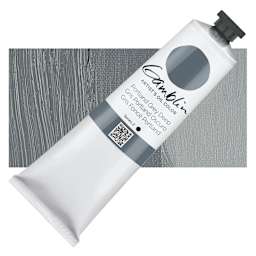 Gamblin Artist's Oil Color - Portland Grey Deep, 150 ml tube and swatch
