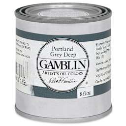 Gamblin Artist's Oil Color - Portland Grey Deep, 8 oz Can