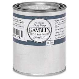Gamblin Artist's Oil Color - Portland Grey Deep, 16 oz Can