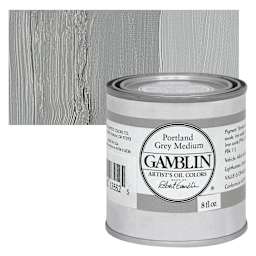Gamblin Artist's Oil Color - Portland Grey Medium, 8 oz Can and swatch