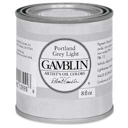 Gamblin Artist's Oil Color - Portland Grey Light, 8 oz Can