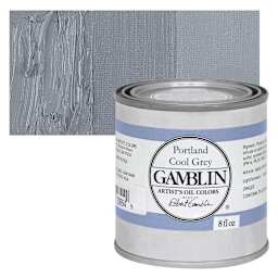 Gamblin Artists' Oil Color - Portland Cool Grey, 8 oz can and swatch