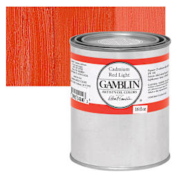 Gamblin Artist's Oil Color - Cadmium Red Light, 16 oz Can and swatch