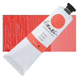 Gamblin Artist's Oil Color - Coral, 150 ml tube and swatch
