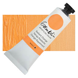 Gamblin Artist's Oil Color - Radiant Orange, 37 ml tube and swatch