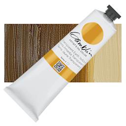 Gamblin Artist's Oil Color - Transparent Earth Yellow, 150 ml tube and swatch
