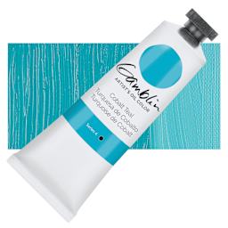 Gamblin Artist's Oil Color - Cobalt Teal, 37 ml tube and swatch