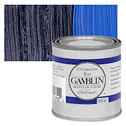 Gamblin Artist's Oil Color - Ultramarine Blue, 8 oz Can and swatch