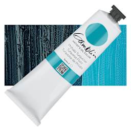 Gamblin Artist's Oil Color - Phthalo Turquoise, 150 ml tube and swatch