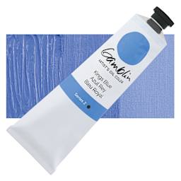 Gamblin Artist's Oil Color - Kings Blue, 150 ml tube and swatch