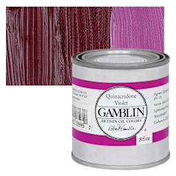 Gamblin Artist's Oil Color - Quinacridone Violet, 8 oz Can and swatch