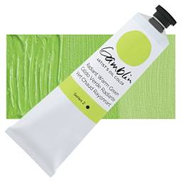 Gamblin Artist's Oil Color - Radiant Warm Green, 150 ml tube and swatch